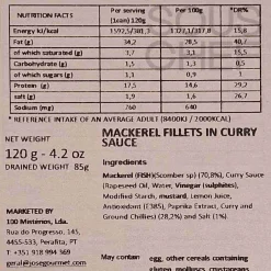 Best Mackerel Fillets in Curry Sauce, 120g Tinned Fish & Seafood|Ingredients Brands