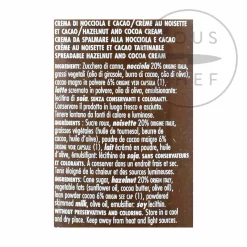 New Hazelnut and Cocoa Cream, Palm Oil Free, 250g Ingredients Brands|Italian Ingredients