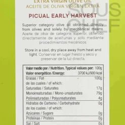 Outlet Early Harvest Picual Extra Virgin Olive Oil, 500ml Ingredients Brands|Spanish Ingredients