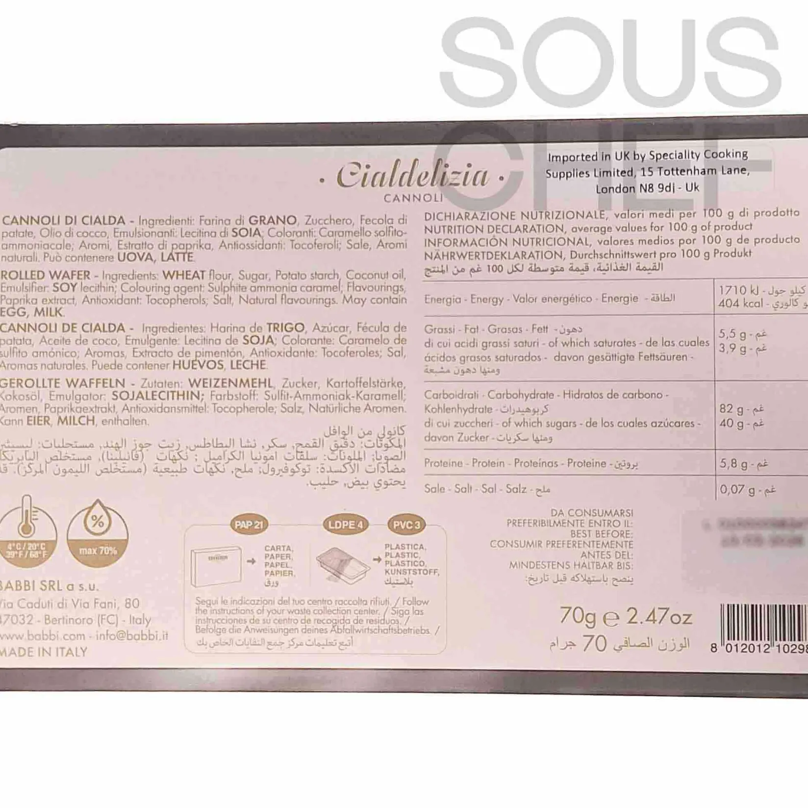 Discount Cannoli di Cialda, 70g Italian Ingredients|Chocolate & Sweets