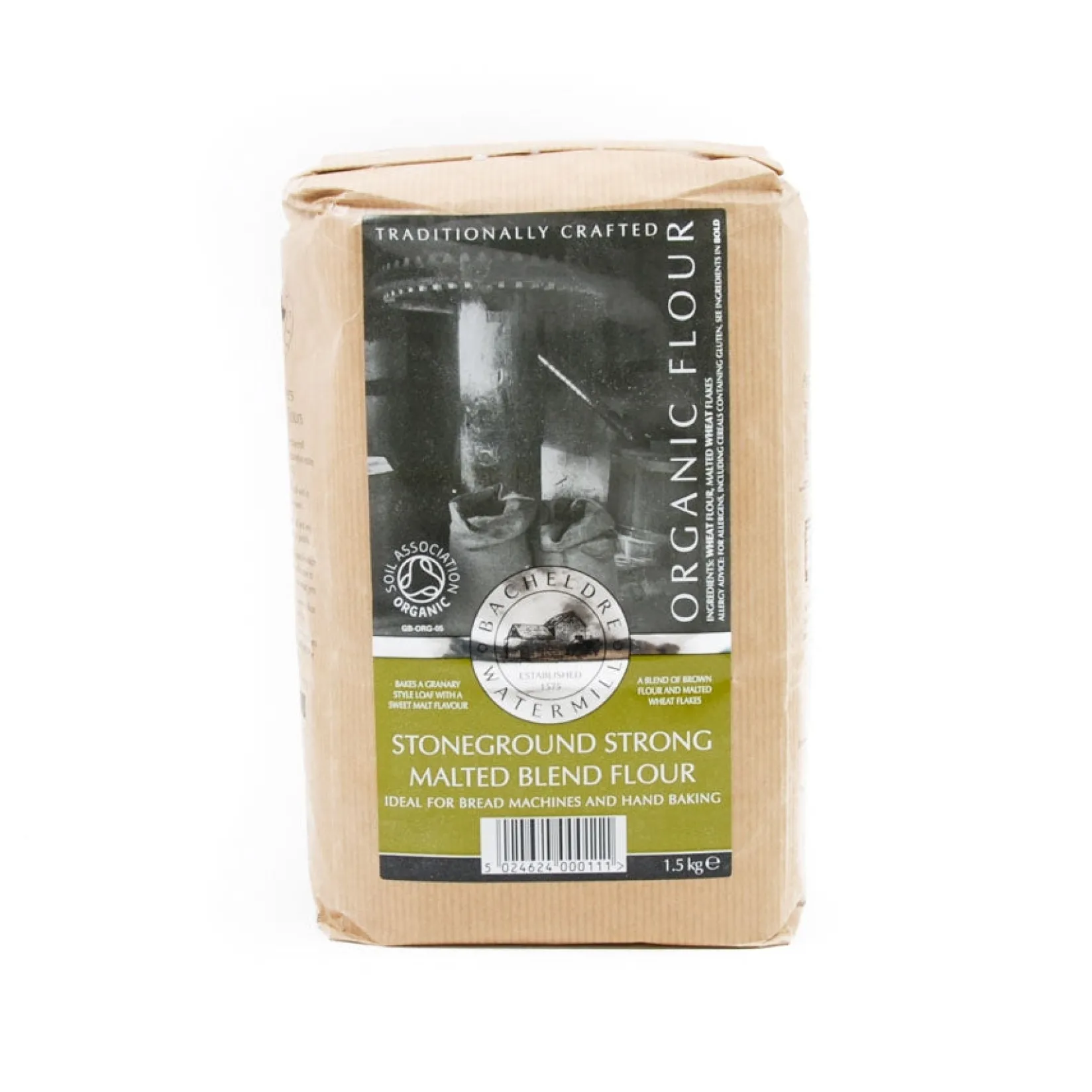 Online Bacheldre Organic Stoneground Strong Malted Blend Flour, 1.5kg Ingredients Brands|Made In The Uk