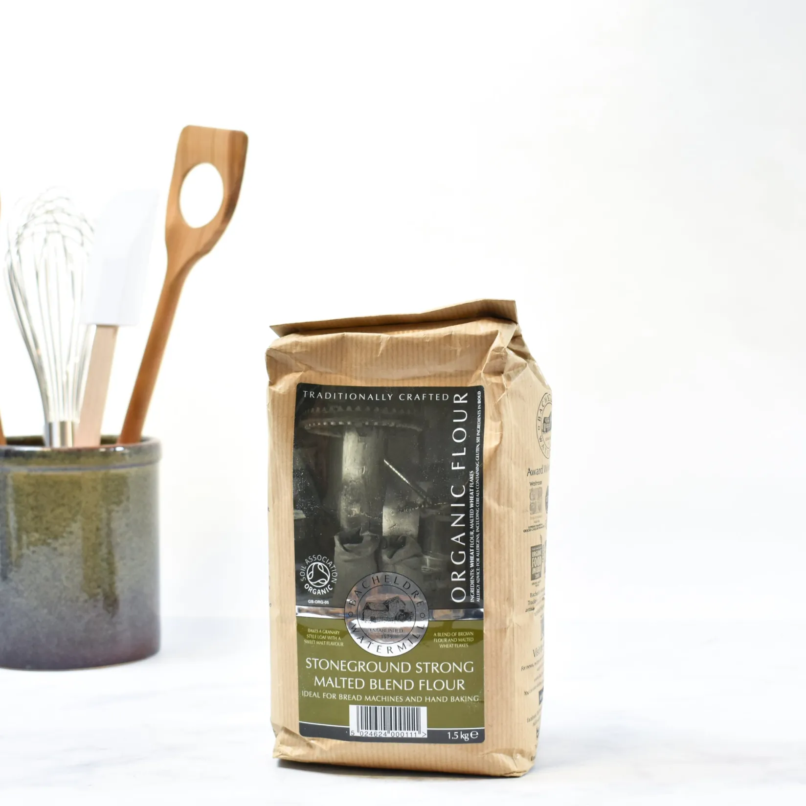 Online Bacheldre Organic Stoneground Strong Malted Blend Flour, 1.5kg Ingredients Brands|Made In The Uk