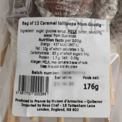 Sale Bag of 12 French Salted Butter Caramel Lollipops, 176g Ingredients Brands|French Ingredients
