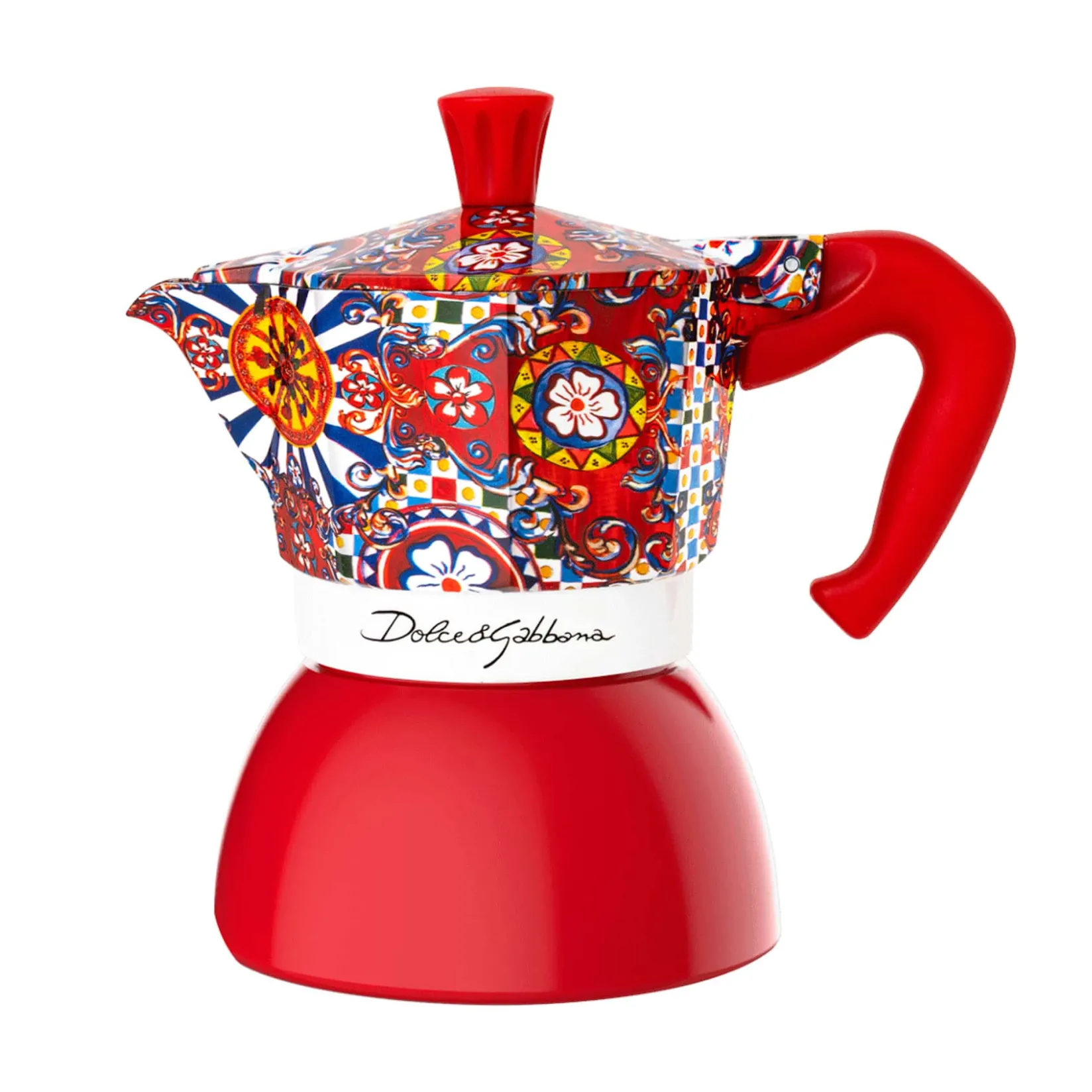 Best x Dolce & Gabbana Red Moka Induction Coffee Maker, 4 Cup Italian Ingredients|Tableware Brands