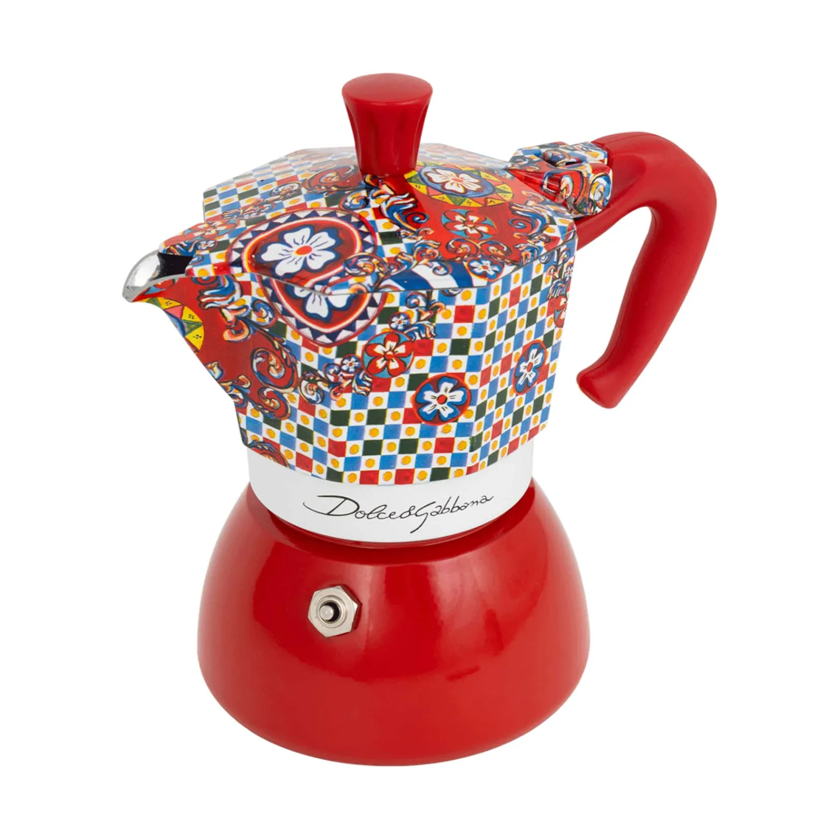 Best x Dolce & Gabbana Red Moka Induction Coffee Maker, 4 Cup Italian Ingredients|Tableware Brands