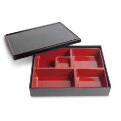 Discount Black & Red Bento Box, 5 Compartments Tableware Brands|Japanese Ingredients