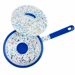 Hot Blue Dot Enamel Saute Pan with Lid, 16cm Pots & Pans