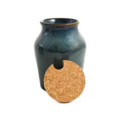 Blue Glaze Salt Pot with Cork Lid Tableware Brands