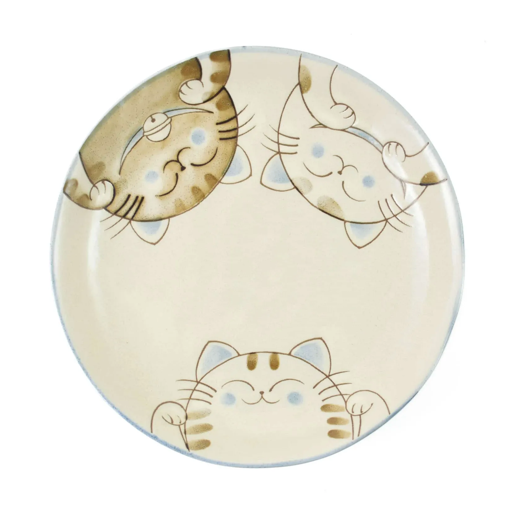 Clearance Blue Lucky Cat Japanese Side Plate, 19.5cm Japanese Ingredients|Plates