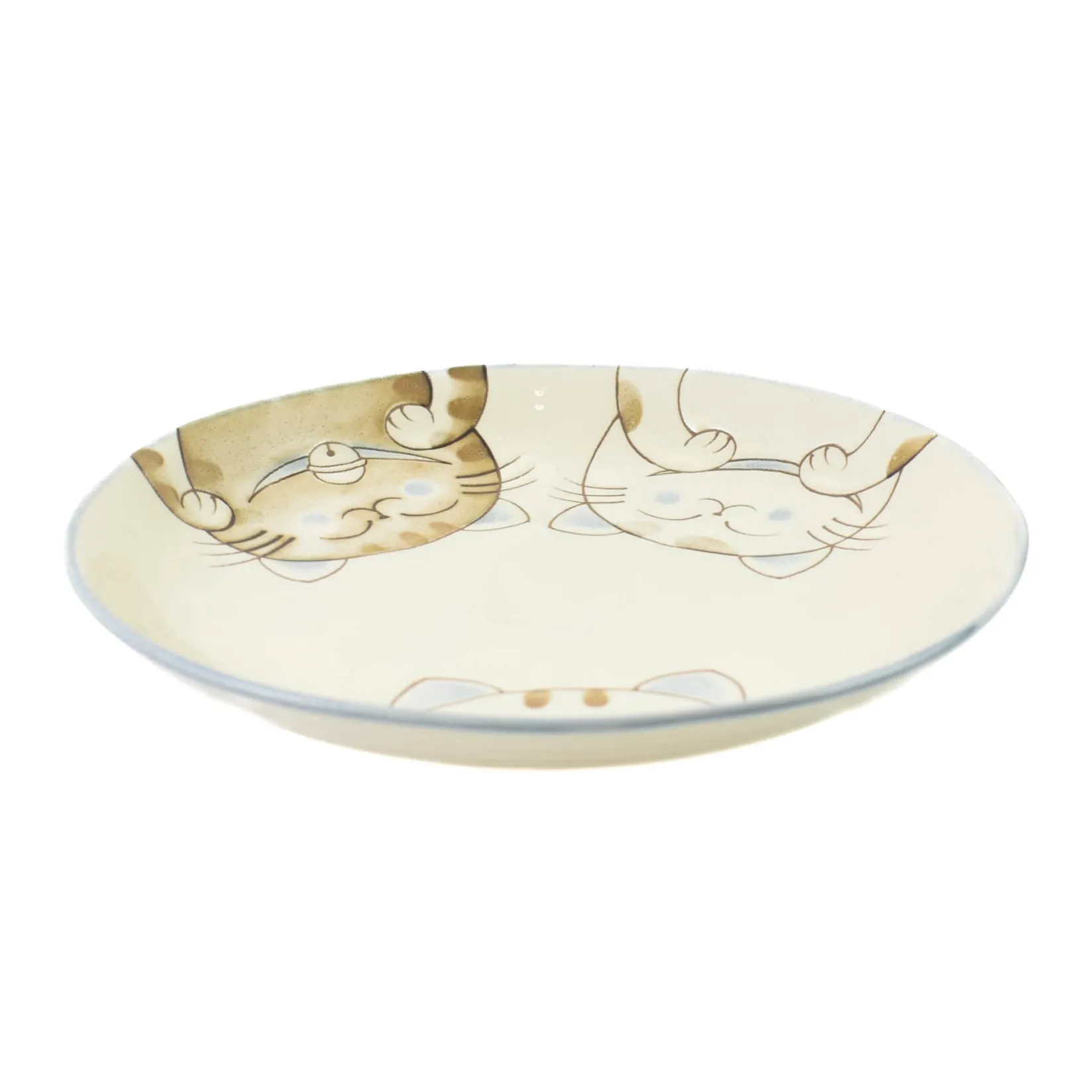 Clearance Blue Lucky Cat Japanese Side Plate, 19.5cm Japanese Ingredients|Plates