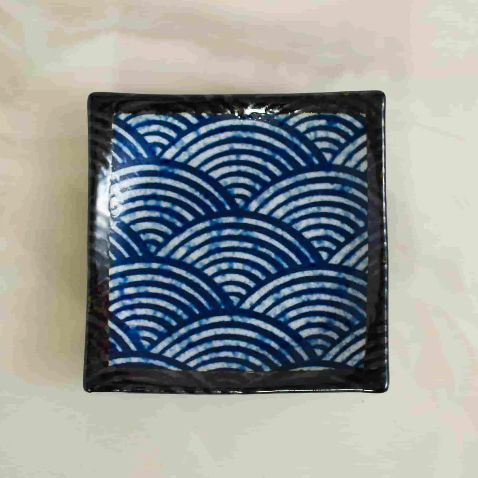 Outlet Blue Wave Small Square Plate, 13.5cm Tableware Brands|Japanese Ingredients