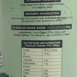 New Boiled Quail Eggs, 850g Vegetables|Ingredients Brands
