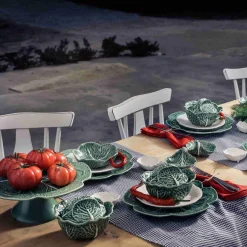 Outlet Green Cabbage Cake Stand, 31cm Serveware|Tableware Brands