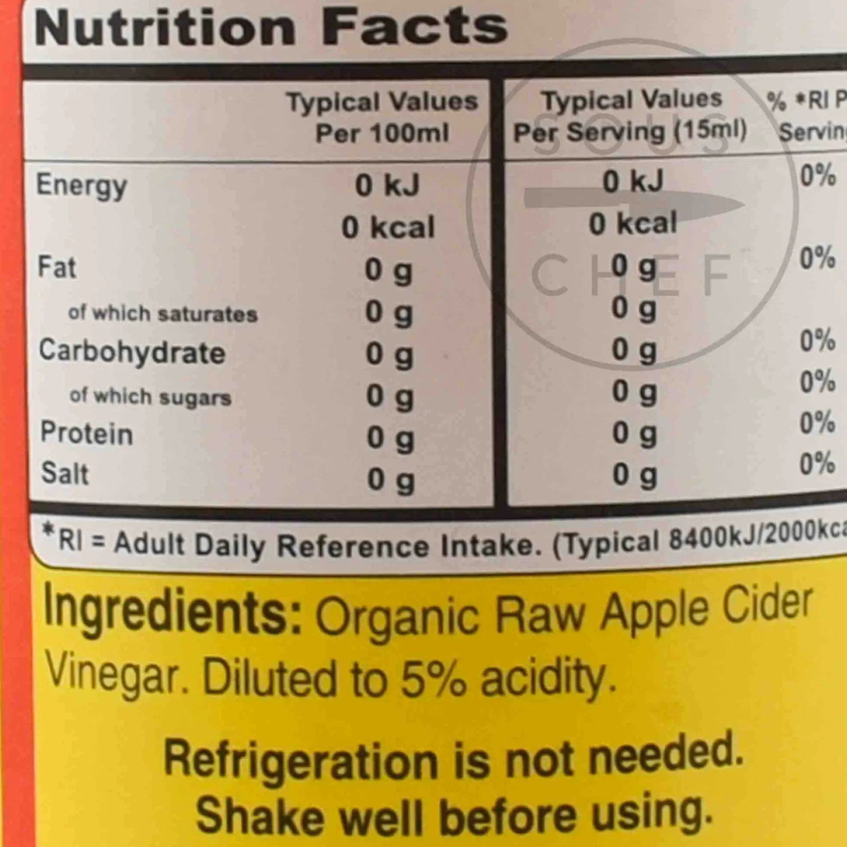 Clearance Apple Cider Vinegar American Ingredients|Oil, Vinegar & Dressings