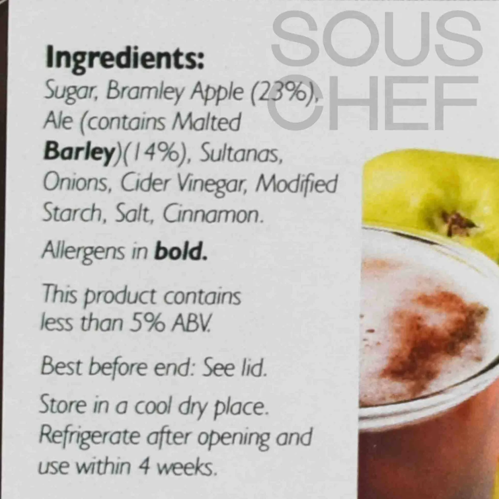 New Bramley Apple Chutney with Real Ale, 1.25kg Ingredients Brands|Sauces & Condiments