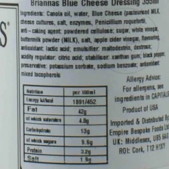 Hot Blue Cheese Dressing, 355ml Ingredients Brands|American Ingredients