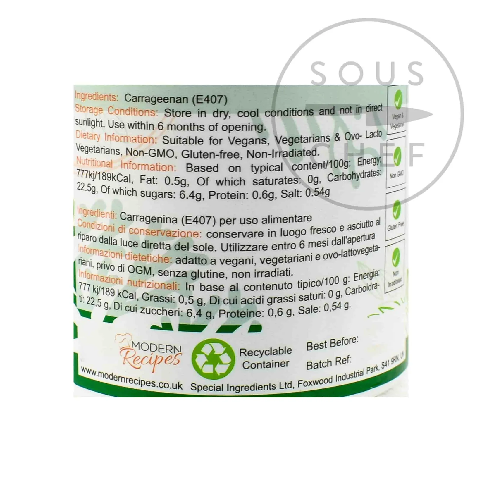 Discount Carrageenan Kappa, 100g Ingredients Brands|Baking Ingredients