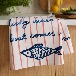Outlet Catch of the Day Stripe Tea Towel Kitchen Textiles & Clothing