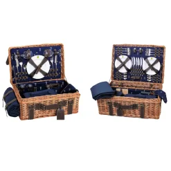 Sale Champs-Elysees Navy Picnic Hamper Tableware Brands|Picnicware