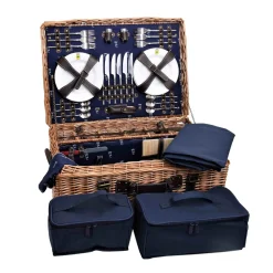 Sale Champs-Elysees Navy Picnic Hamper Tableware Brands|Picnicware