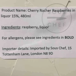 Online Cherry Rocher Raspberries in Liqueur 15%, 480ml Ingredients Brands|French Ingredients