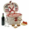 Cheverny Cherry Print Picnic Basket, 4 Person Tableware Brands|Picnicware