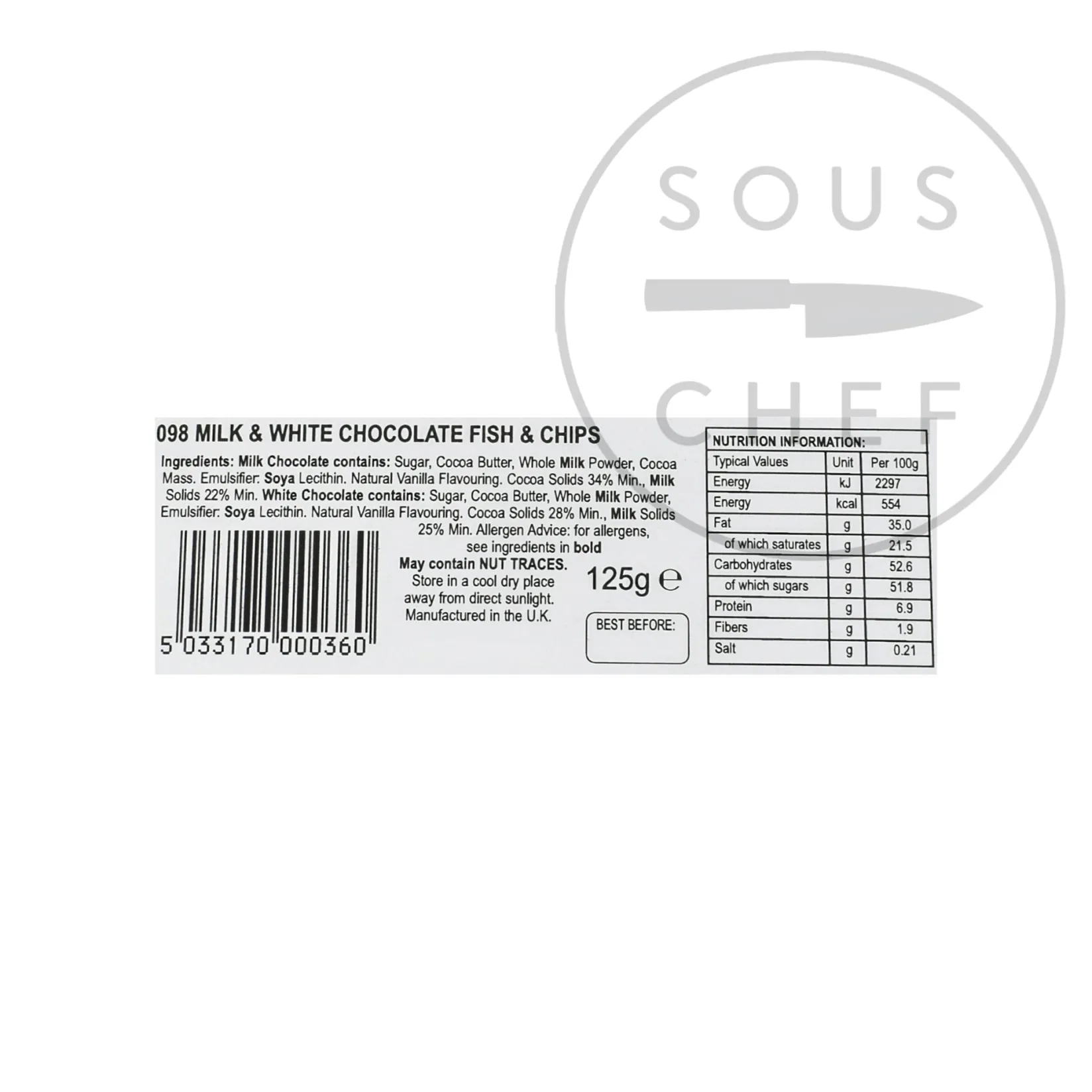 Outlet Chocolate Fish & Chips, 125g Ingredients Brands|Chocolate & Sweets