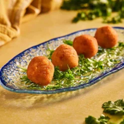 Cobalt Blue Rim Glass Serving Tray, 34x17cm Tableware Brands