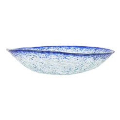 Best Cobalt Blue Rim Glass Serving Bowl, 25cm Crockery & Dinnerware|Bowls