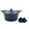 Sale Lightweight Non-Stick Dutch Oven with Pot Holders, Blue, BPA-Free Pots & Pans