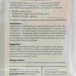 Hot De Arbol Chillies, 20g Mexican Ingredients|Herbs & Spices