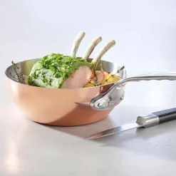 Discount Inocuivre Conical Copper Saute Pan with Stainless Steel Handle, 20cm Pots & Pans