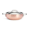 Online Prima Matera Copper Curved Saute Pan with Lid & Stainless Steel Handle, 28cm Pots & Pans