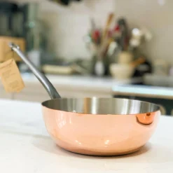 Clearance Prima Matera Induction-Compatible Copper Saute Pan - Conical French Ingredients|Pots & Pans