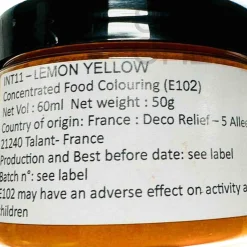 Hot Intense Lemon Yellow Food Colour, 50g Ingredients Brands|Baking Ingredients