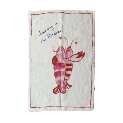 Outlet Dancing Lobsters Linen Tea Towel Kitchen Textiles & Clothing