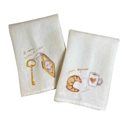 Clearance Set of 2 Petit Dejeuner Linen Napkins Table Setting|Kitchen Textiles & Clothing