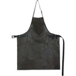 Hot Leather BBQ Apron in Vintage Grey Kitchen Textiles & Clothing