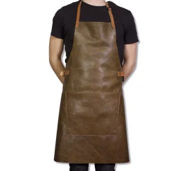 Sale Leather BBQ Apron in Vintage Brown Kitchen Textiles & Clothing