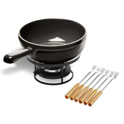Sale Black Cheese Fondue Set, 22cm French Ingredients|Pots & Pans