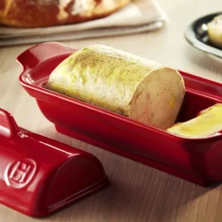 Sale Red Foie Gras Medallion Dish with Lid, 24.5x10cm French Ingredients|Baking Supplies & Equipment