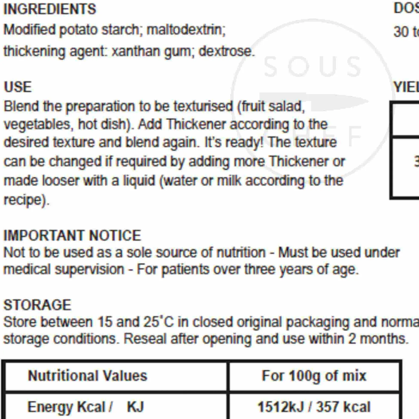 Sale Nutrisis Thickener, 1kg Ingredients Brands|Sauces & Condiments