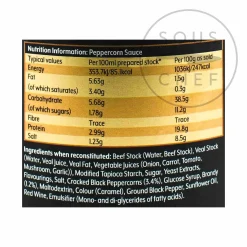 Outlet Peppercorn Sauce Base, 800g Ingredients Brands|Made In The Uk