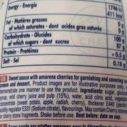 Outlet Amarena Cherry Topping, 225g Italian Ingredients|Sauces & Condiments