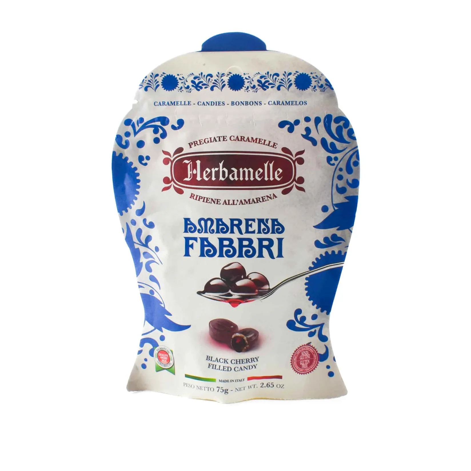 Clearance Herbamelle Amarena Cherry Sweets, 75g Italian Ingredients|Chocolate & Sweets