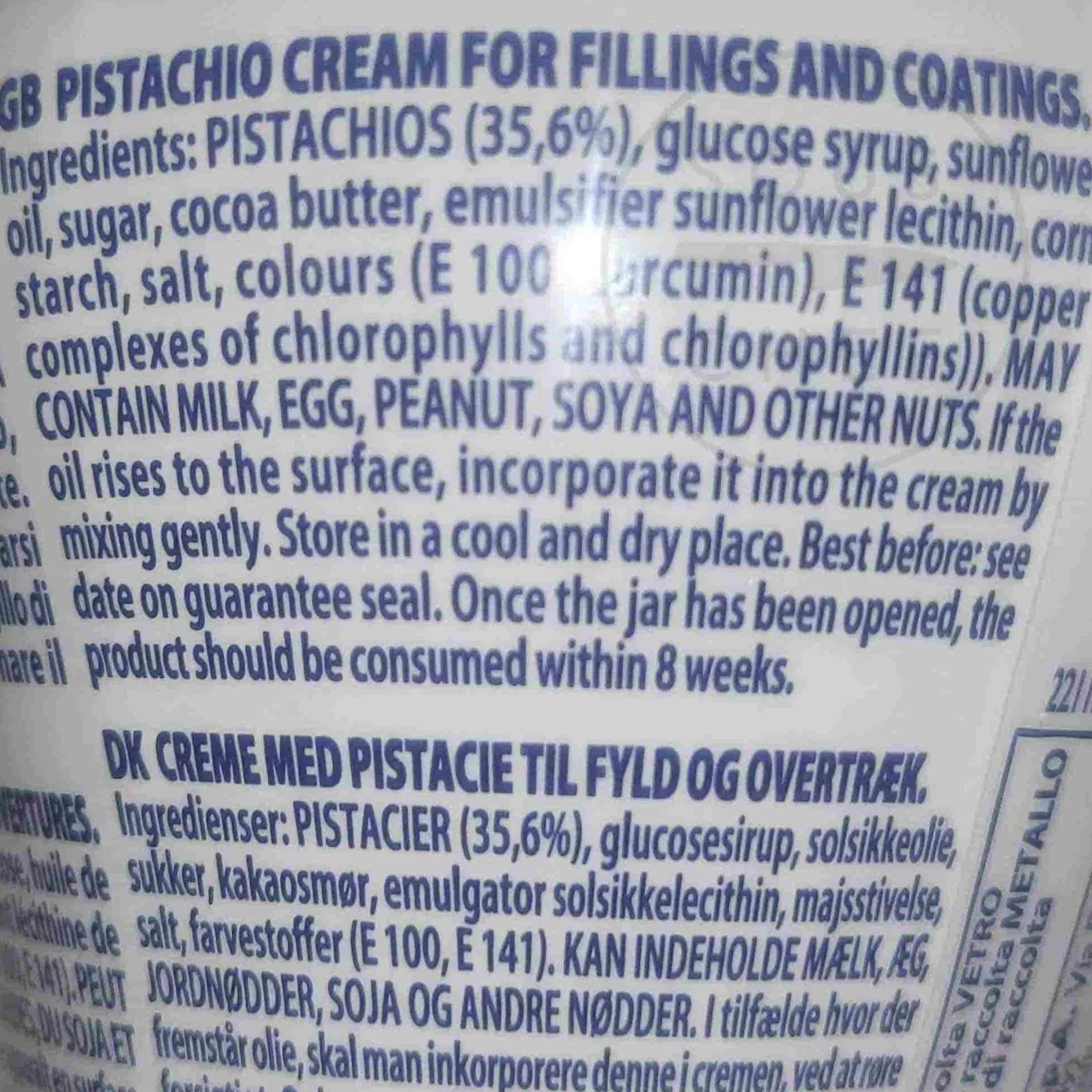 Clearance Pistachio Cream, 200g Ingredients Brands|Italian Ingredients