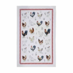 Sale Farm Birds Cotton Tea Towel Kitchen Textiles & Clothing