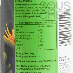 Clearance ' Chilli Pickle, 380g Indian Ingredients|Vegetables