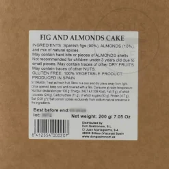 Outlet Fig and Almonds Dried Fruit Cake, 200g Ingredients Brands|Spanish Ingredients