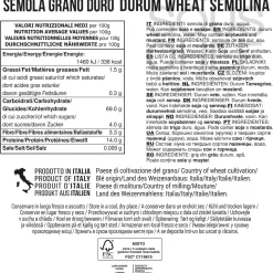 Fusilloni Durum Wheat Semolina Pasta, 500g Ingredients Brands|Italian Ingredients